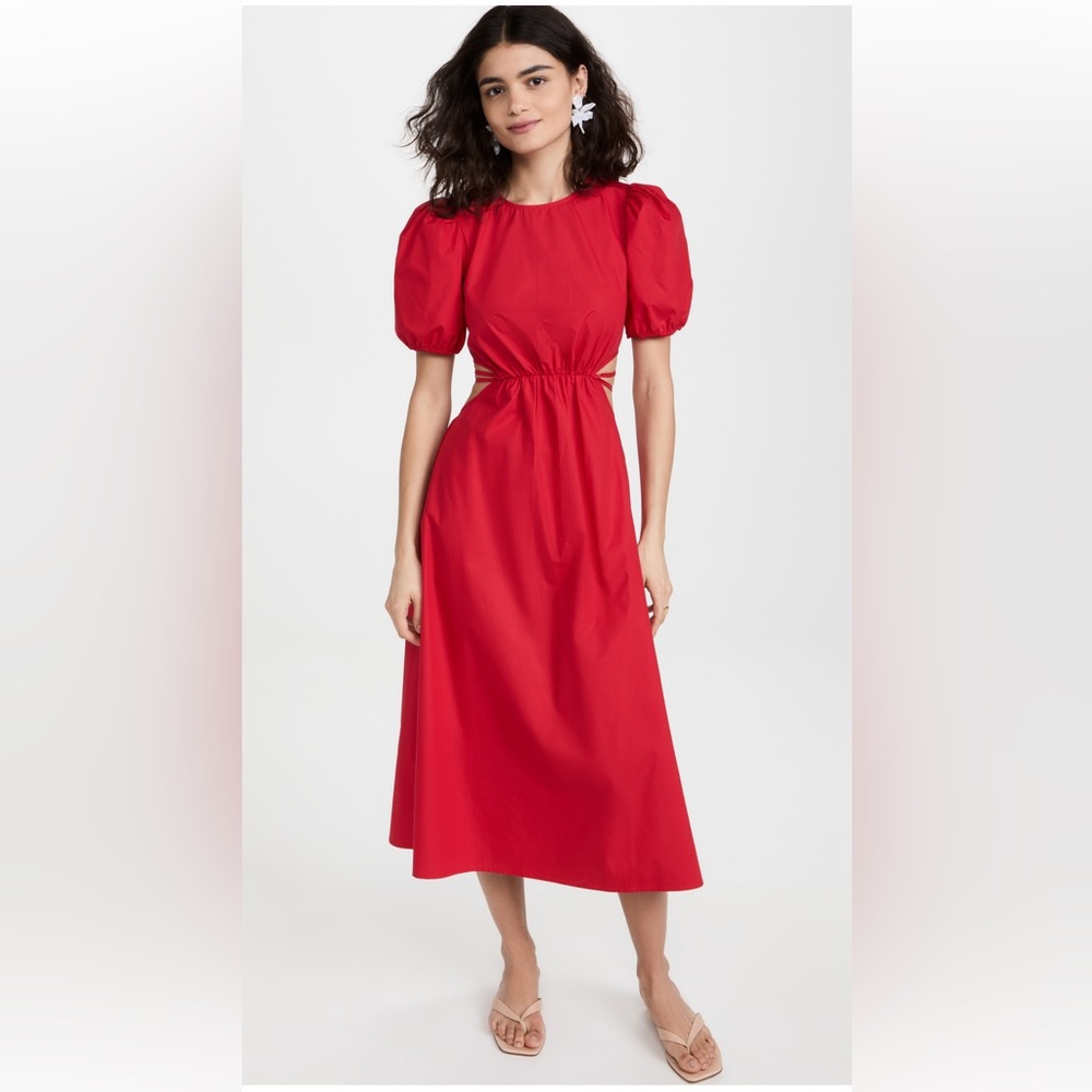 NWOT - Moon River - Cutout Poplin Dress in Red - Size XS